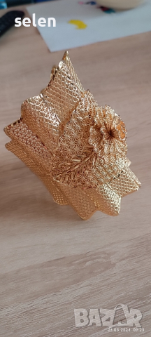 позлатена гривна 14к, снимка 2 - Гривни - 44581605