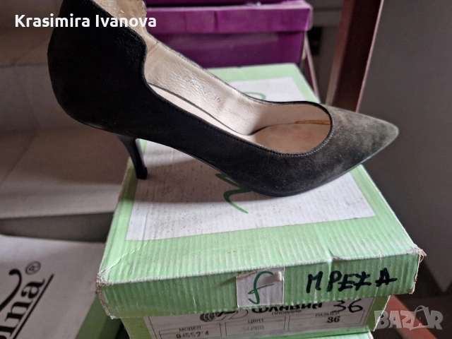 нови обувки Флавия естествен велур черен , снимка 2 - Дамски обувки на ток - 54193664