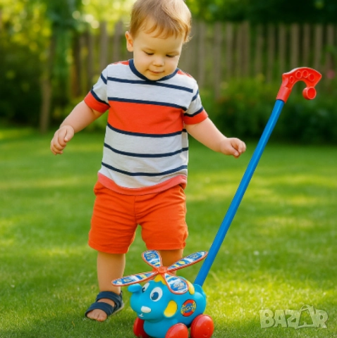 Занимателна и цветна детска играчка за бутане