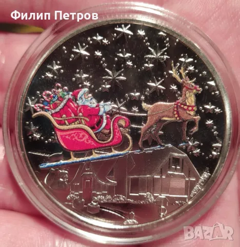 Коледно - новогодишен плакет в защитна капсула . Merry Christmas and Happy New Year, снимка 12 - Нумизматика и бонистика - 48410611