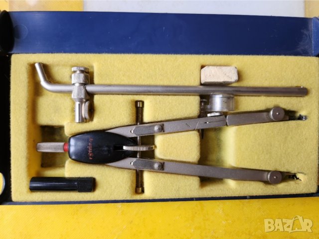 Голям пергел Rotring RM 100, с винт и доп.рамо, немски, качествен (Schnellverstellzirkel), снимка 2 - Ученически пособия, канцеларски материали - 39883883