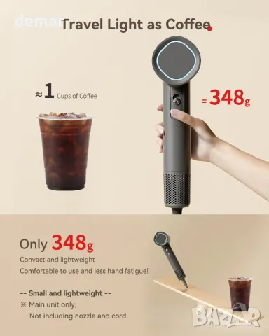 Hextek сешоар, бързо изсушаване с 500 милиона отрицателни йони, 160 000 об/мин, 1700W, снимка 2 - Сешоари - 49672876