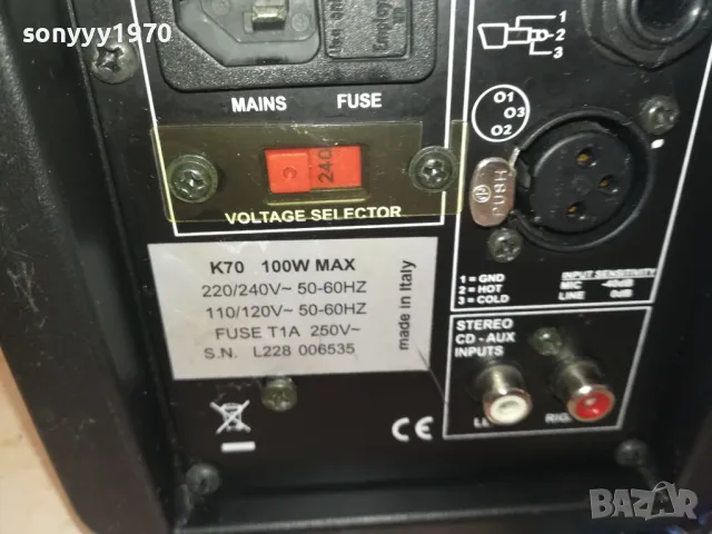 DB K70 ACTIVE SPEAKER-220V MADE IN ITALY-ВНОС SWISS 0801251539, снимка 17 - Тонколони - 48601154