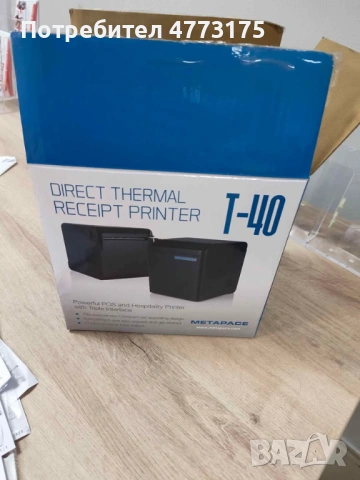 Metapace T-40, USB, RS232, Ethernet, 8 точки/мм (203 dpi), нож, черен, снимка 3 - Друга електроника - 53931224