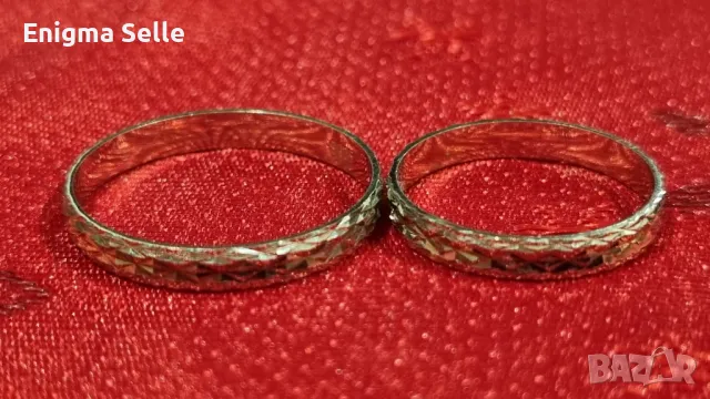 Комплект сребърни брачни халки , снимка 5 - Пръстени - 50353446