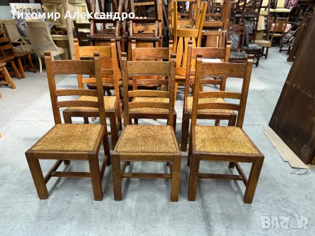 Комплект трапезни столове от дъбов масив, снимка 2 - Столове - 47756566