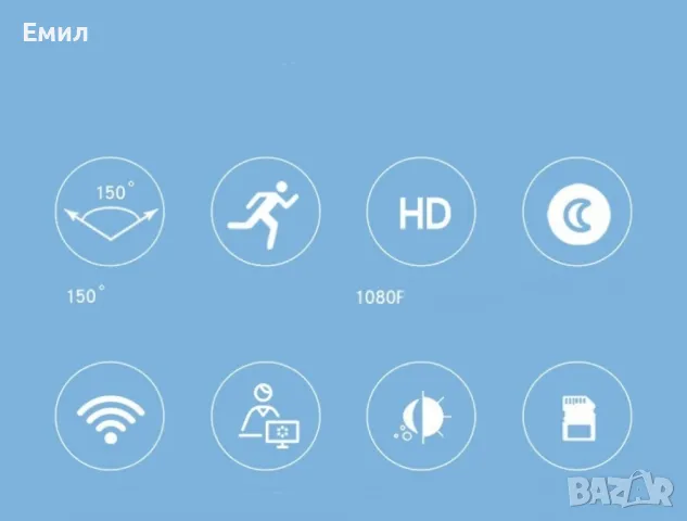 Мини IP камера, за домашна употреба с магнитна стойка A9 - Оригинална 1080P , снимка 14 - IP камери - 47696207