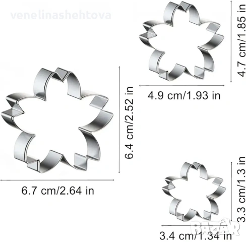 3 размера вишнев цвят цвете пролет метални резци тесто бисквитки фондан декорация торта , снимка 4 - Форми - 53921600
