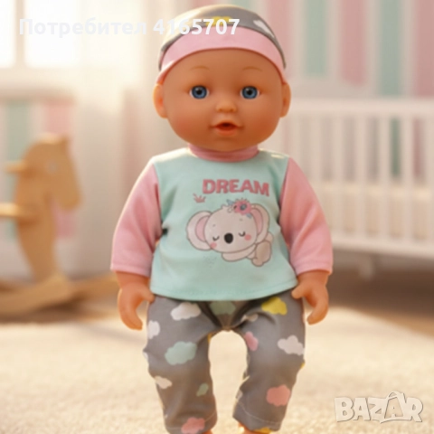 Кукла бебе 12 инча, която яде, пие и пишка – забавление и грижа за всяко дете, снимка 4 - Кукли - 52841115