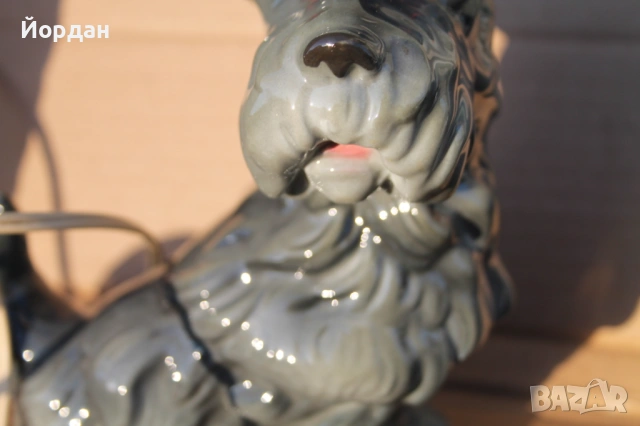 Немска порцеланова лампа куче 1930-1940 та година, снимка 3 - Колекции - 53113429