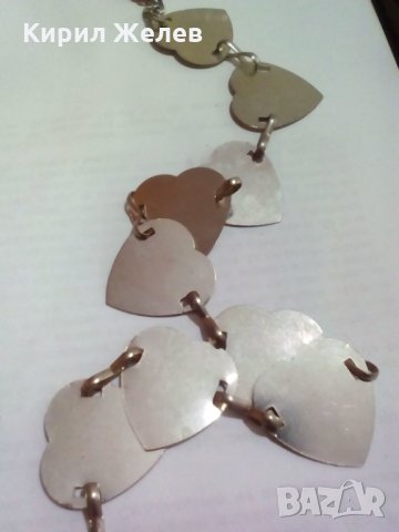 Интересен нетрадиционен гердан сърца метални -2738, снимка 3 - Колиета, медальони, синджири - 29520918