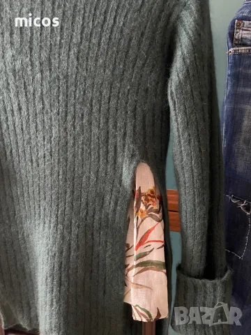 260лв до 30.11!Balmain,оригинал,зелен пухкав пуловер,екстравагантен ,чисто нов, снимка 12 - Блузи с дълъг ръкав и пуловери - 47950366