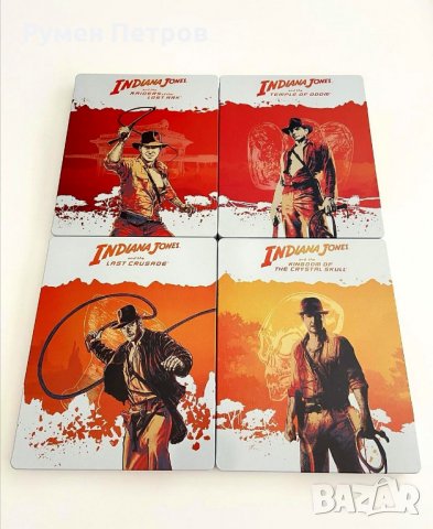 Нова 4К + блу рей стилбук 9 диска колекция ИНДИАНА ДЖОУНС 2022 4k Steelbook INDIANA JONES , снимка 3 - Blu-Ray филми - 33888052