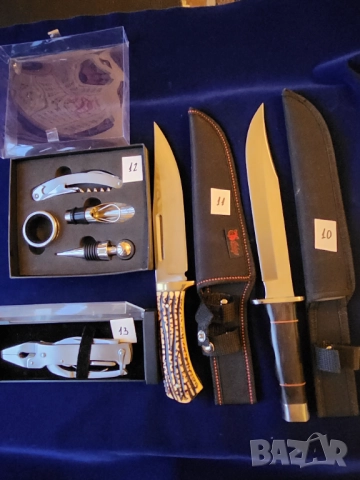 ножче сгъваемо шведско, от САЩ, български, 2 големи ножа с кания и комплект за вино, точилка Fiskars, снимка 8 - Ножове - 52100607