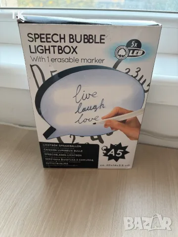 Продавам speech bubble lightbox (светеща кутия във формата на комикс балон за реплика)
