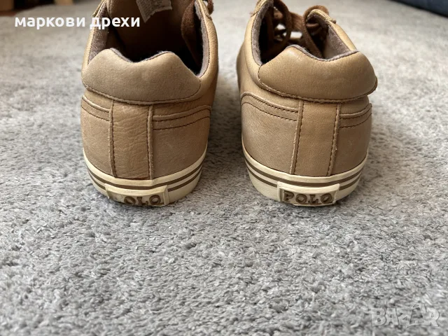 Ralph Lauren Polo Tan Lace Up Western Leather Sneakers Shoes Size 42, снимка 5 - Кецове - 56152734