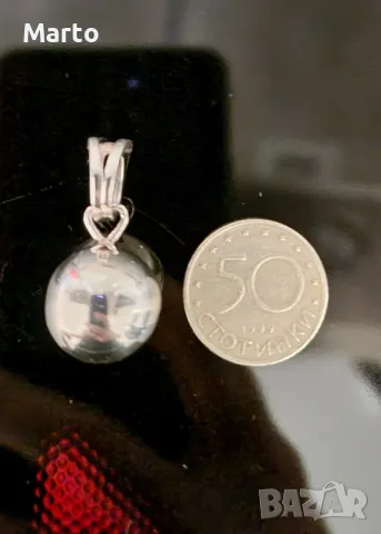 Сребърна висулка сфера (топче). Проба 925., снимка 3 - Колиета, медальони, синджири - 48644478