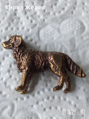 Бронзова фигурка на куче малка  24647, снимка 2 - Антикварни и старинни предмети - 52589449