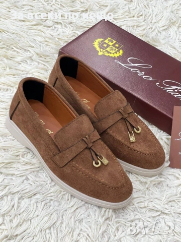 Loro Piana Дамски Велурени Кафеви Ежедневни Обувки Лоро Пиана Код E1293
