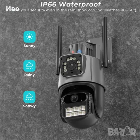 Двойна Smart WiFi безжична IP 6MPX камера 15108 + Подарък Карта памет HIKSEMI NEO 64GB 24369, снимка 2 - IP камери - 55886432