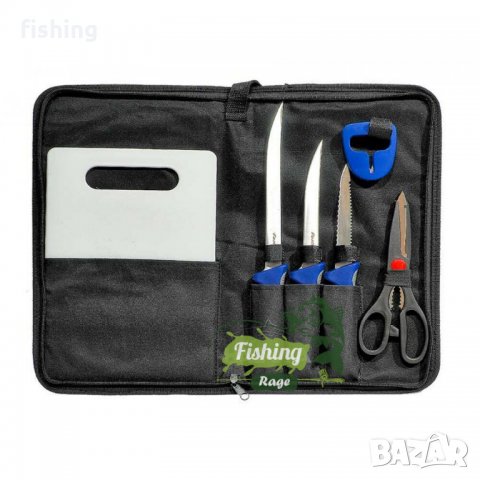 Комплект за чистене на Риба и Филитиране - Ножове,Ножица,Дъска  и Точило, снимка 2 - Екипировка - 30468320