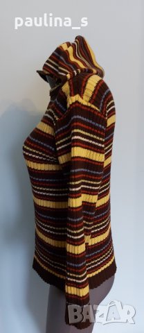 Пъстър пуловер с качулка / голям размер , снимка 3 - Блузи с дълъг ръкав и пуловери - 35541006