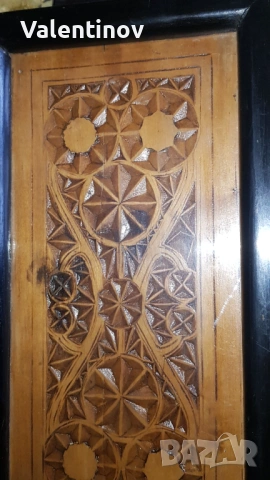 Старинен дървен поднос със стъкло, снимка 2 - Антикварни и старинни предмети - 53211566