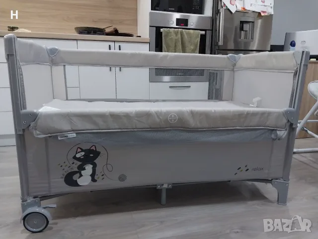 Сгъваема кошара с матрак, снимка 2 - Кошарки - 56358259