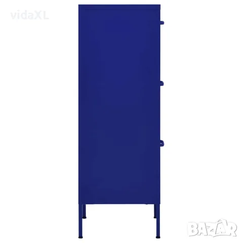 vidaXL Шкаф за съхранение, нейви син, 42,5x35x101,5 см, стомана, снимка 4 - Шкафове - 56147072