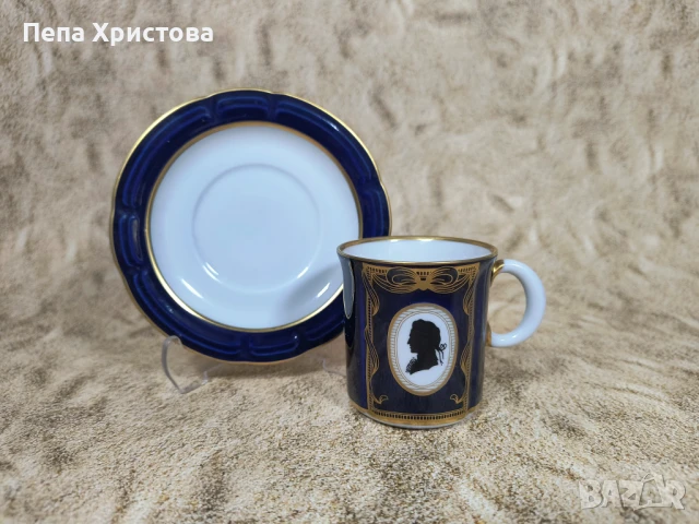 Чаша за кафе от немски порцелан Weimar, снимка 2 - Чаши - 51232428