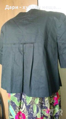 Черно късо сако с хастар, от сатениран памук🍀❤L,XL❤🍀арт.4388, снимка 4 - Сака - 37346349