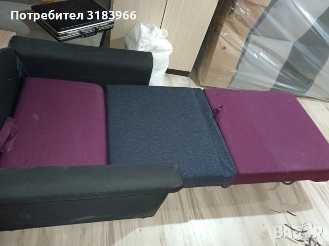 Разтегателен фотьойл легло в лилав цвят чисто нов, снимка 6 - Спални и легла - 52696118