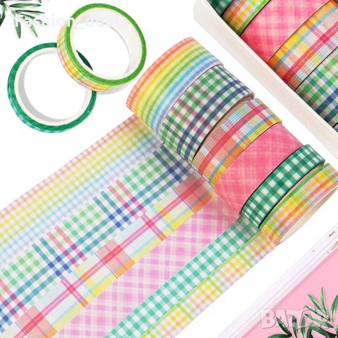 6 ролки декоративнo тиско хартия Washi tape ленти за опаковане занаяти декорация, снимка 3 - Други - 33790323