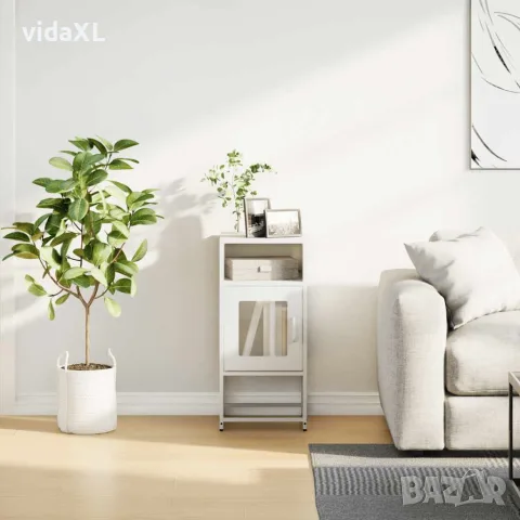 vidaXL Нощно шкафче бяло 36x39x78 cm Студено валцувана стомана, снимка 4 - Бюфети - 56148271