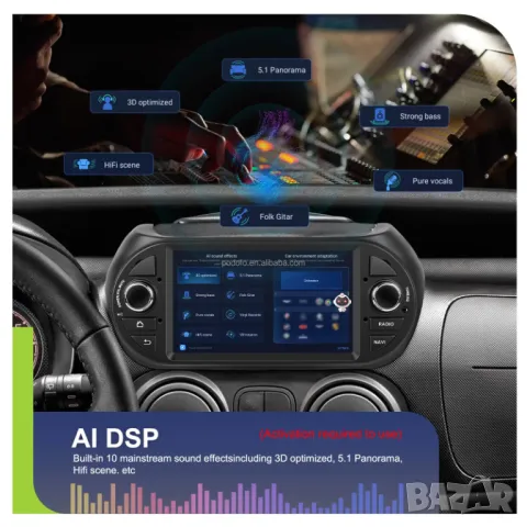 Мултимедия за Fiat Fiorino, 2008-2016, навигация, Android, плеър, 2DIN, Андроид, Fiat Fiorino, снимка 16 - Аксесоари и консумативи - 50335507