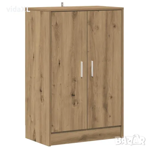 vidaXL Шкаф за обувки, дъб артизан, 60x35x92 см, инженерно дърво