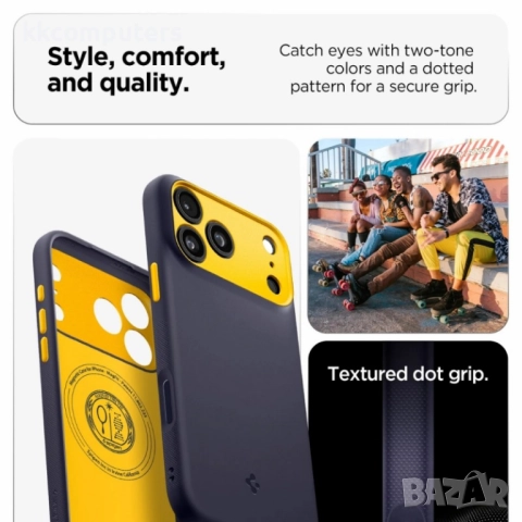 Оригинален кейс Spigen Nano Pop MagSafe и Протектор За iPhone 17 Pro (6.3), Тъмносин, снимка 8 - Калъфи, кейсове - 52041550