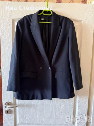 Елегантно ново класическо черно делово бизнес елегантно сако блейзер zara Zara Зара, снимка 3 - Сака - 44216719