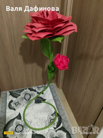 Ръчно изработени цветя от креп хартия, снимка 13 - Изкуствени цветя - 54147197