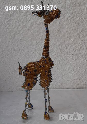 Жираф от мъниста, фигура, животно Африка, синци, снимка 4 - Статуетки - 39748472