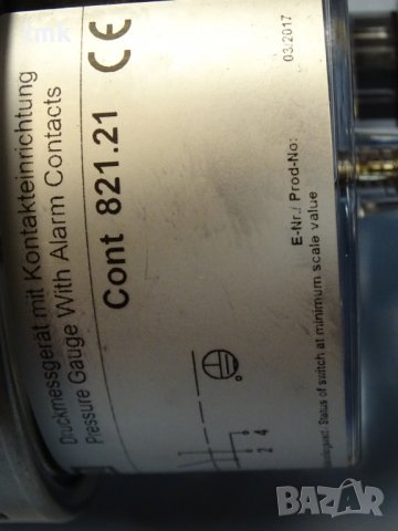 ел. контактен манометър WIKA cont 821.21 0-25Bar Ø85mm G1/2”, снимка 6 - Резервни части за машини - 37246546