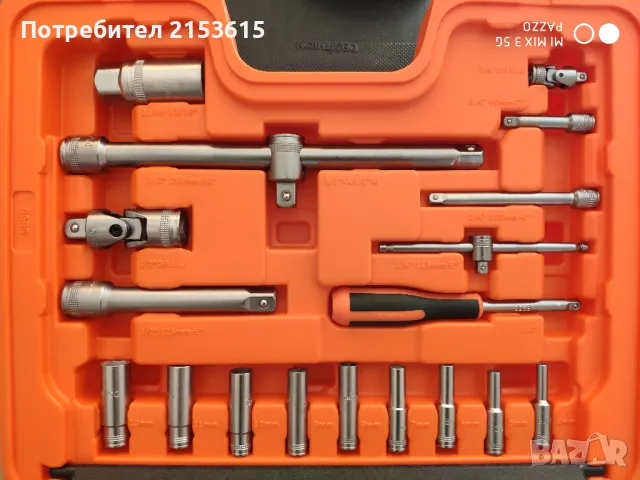  Bahco S800 гедоре /гидория 1/4 и 1/2 77части вложки камъни, снимка 3 - Гедорета - 48537104