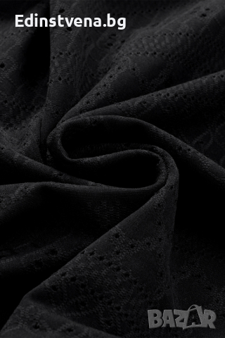 Дамска блуза в черен цвят с къси ръкави с къдрички, снимка 2 - Други - 44632288
