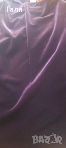 Дълга рокля кадифе/плюш , тъмно лилава,  размер ХЛ, снимка 5 - Рокли - 52183630