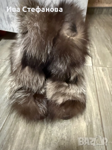 Разкошни боти ботуши  естествена кожа естествен богат косъм от северна лисица  номер 39, снимка 2 - Дамски ботуши - 52818577