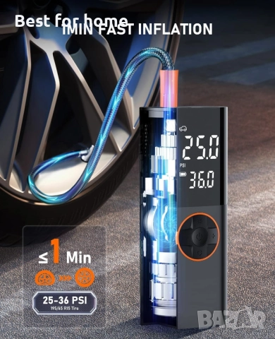 SUAVO Преносима въздушна, електрическа помпа за гуми, снимка 2 - Аксесоари и консумативи - 51568239