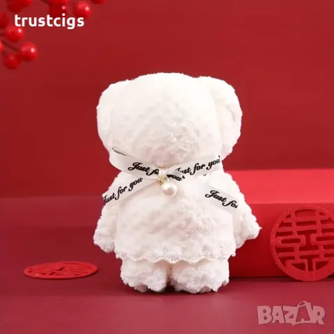 Малко хавлиено сладко мече с панделка, снимка 3 - Романтични подаръци - 47390097