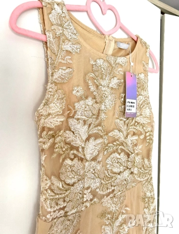 Разпродажба Красива официална елегантна рокля по тялото с бродерии Нова, снимка 4 - Рокли - 52881449