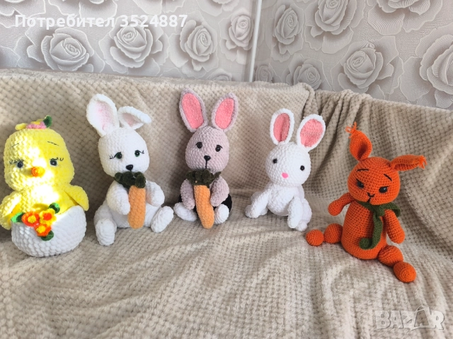 Коледно кученце плетена плюшена играчка, амигурум, ръчна изработка, снимка 11 - Плюшени играчки - 52708186