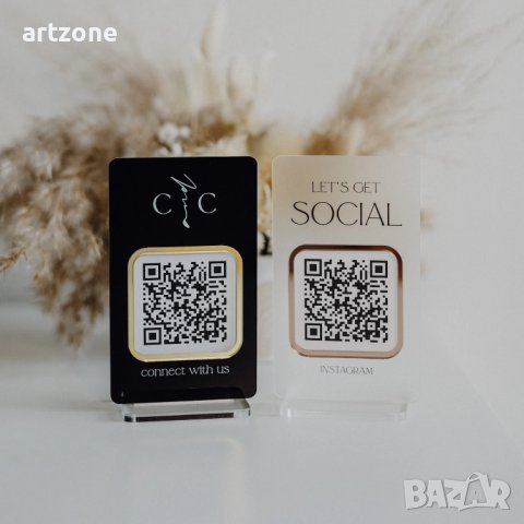 Луксозна табела за Салон или Козметично студио с QR код и социални мрежи , снимка 3 - Рекламни табели - 39696893